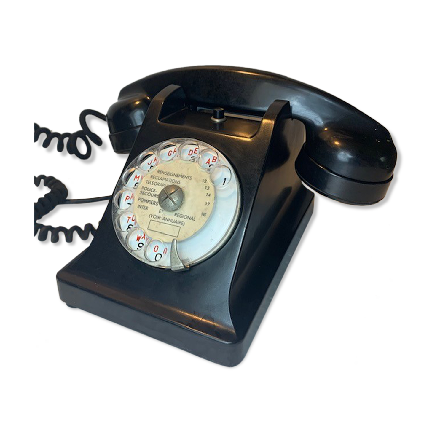 Black bakelite dial phone
