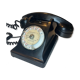 Téléphone à cadran en bakelite noire