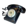 Téléphone à cadran en bakelite noire