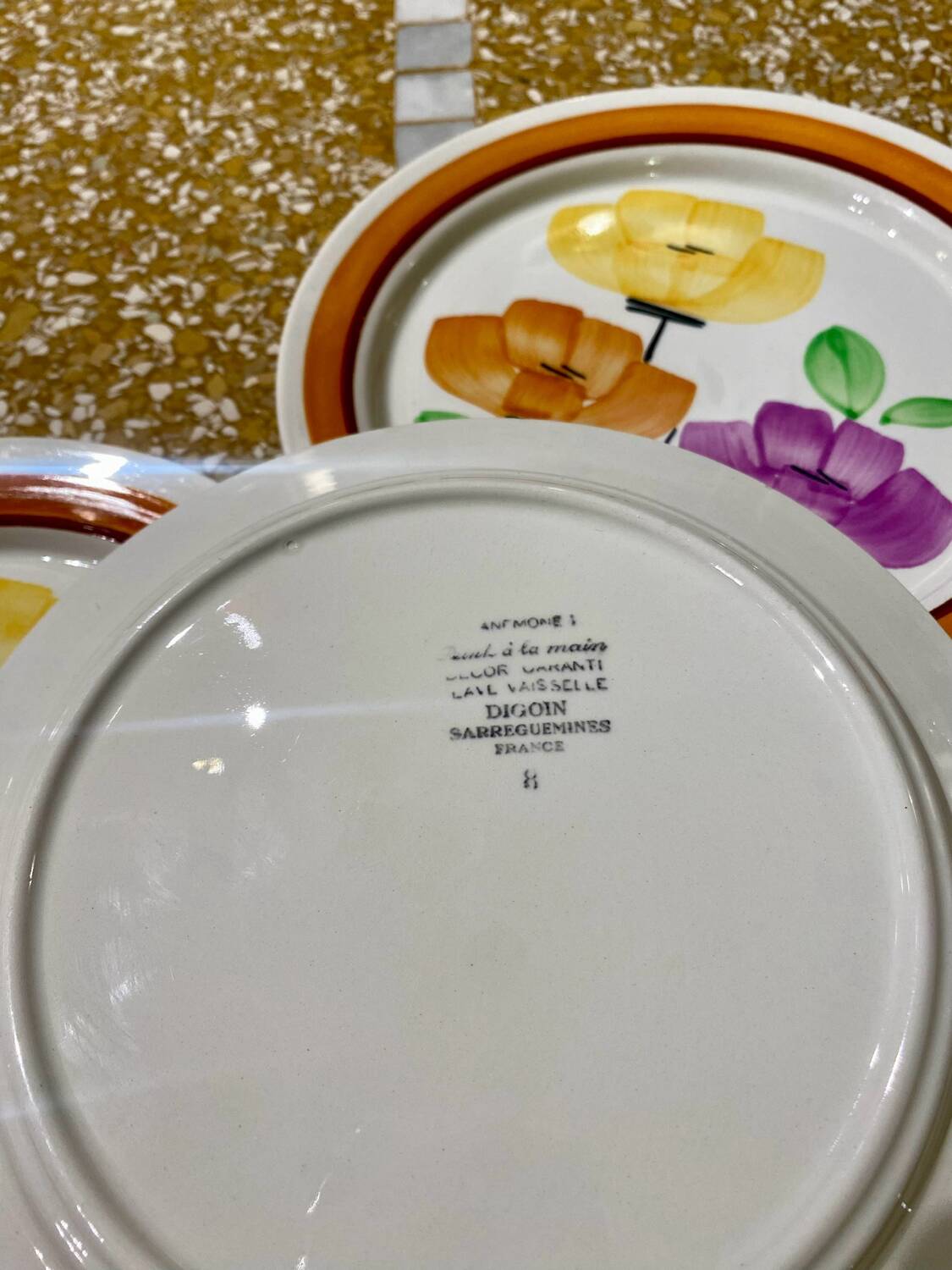 Set of 6 Anemone dessert plates from DIGOIN Sarreguemines