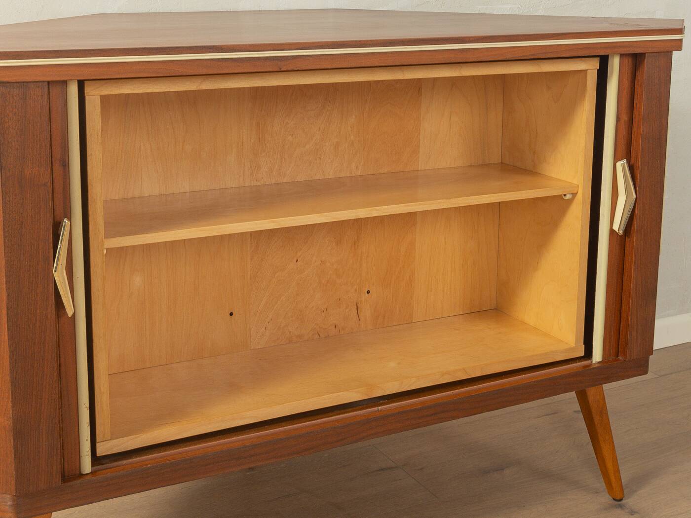 Corner cabinet from the 1950s with integrated bar compartment