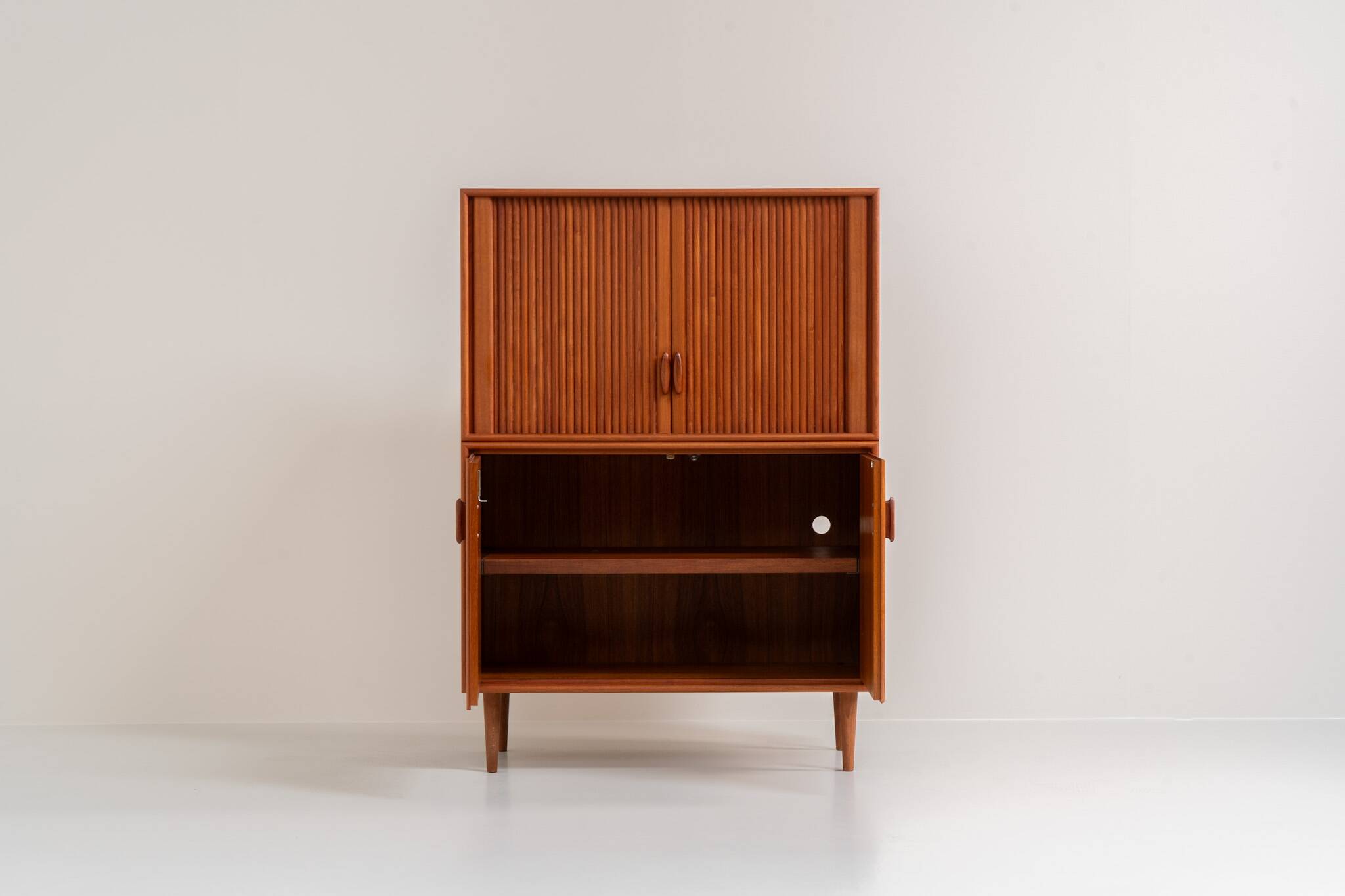 Highboard with tambour doors by Heinrich Riestenpatt