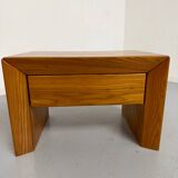 2 bedside tables in elm, designed by Maison Regain, France, 1970s.