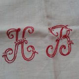 Tablecloth tea cotton white and Red damask