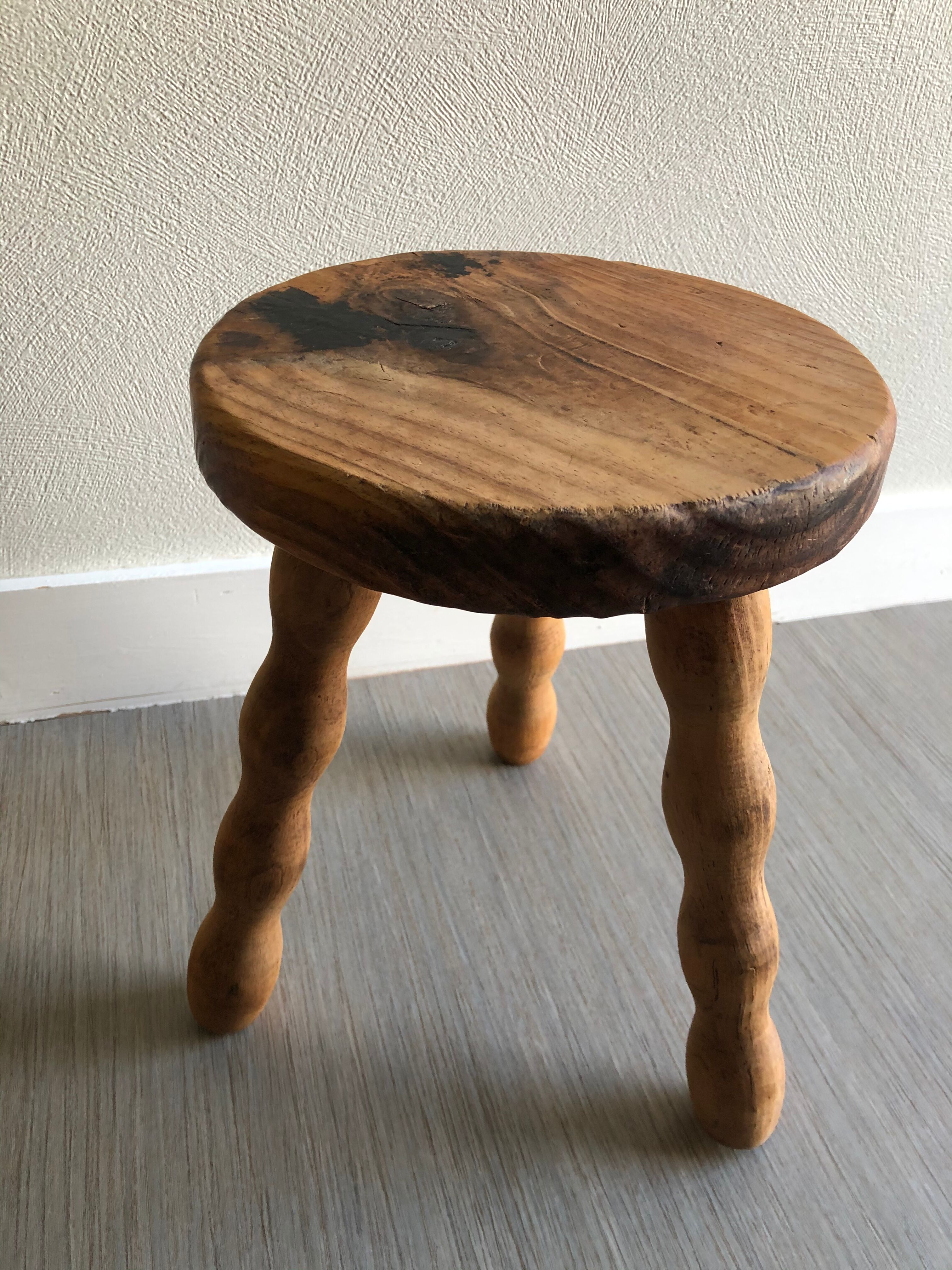 Wood tripod stool