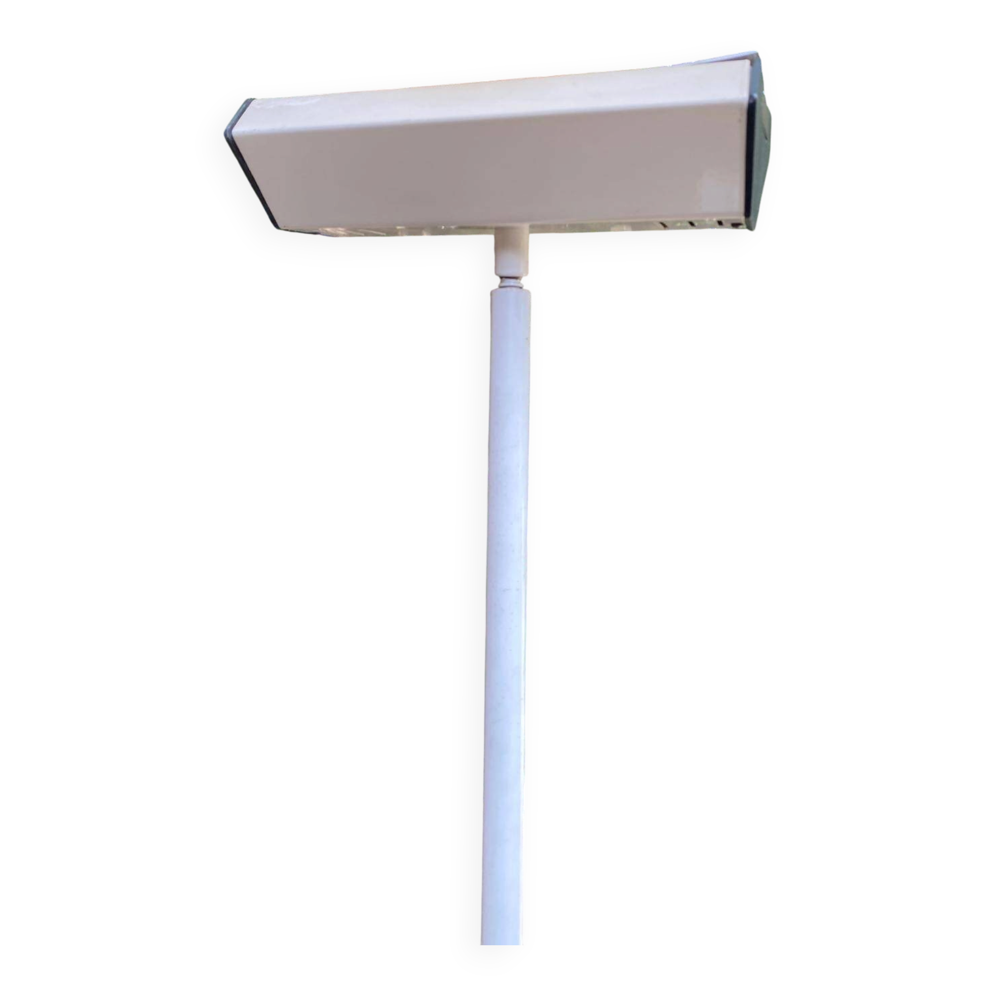 Vintage halogen floor lamp in white steel from the 1970s.