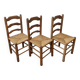 Lot de 3 chaises paillées années 50