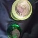 Two vintage green vases in glass and granite effect 50s