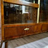 Renewed 1950s art deco showcase, high-legged, retro, vintage