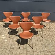 Fritz Hansen series 7 Vlinderstoelen in Cognac leather NIEUW!!