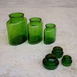 Series of 3 vintage glass jars