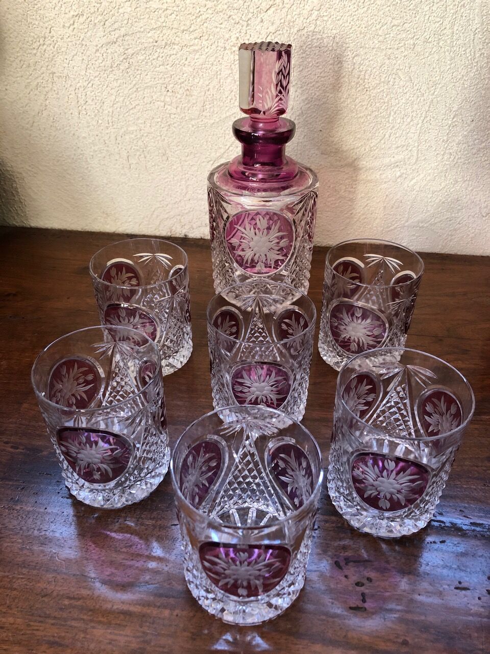 Cut crystal whisky service