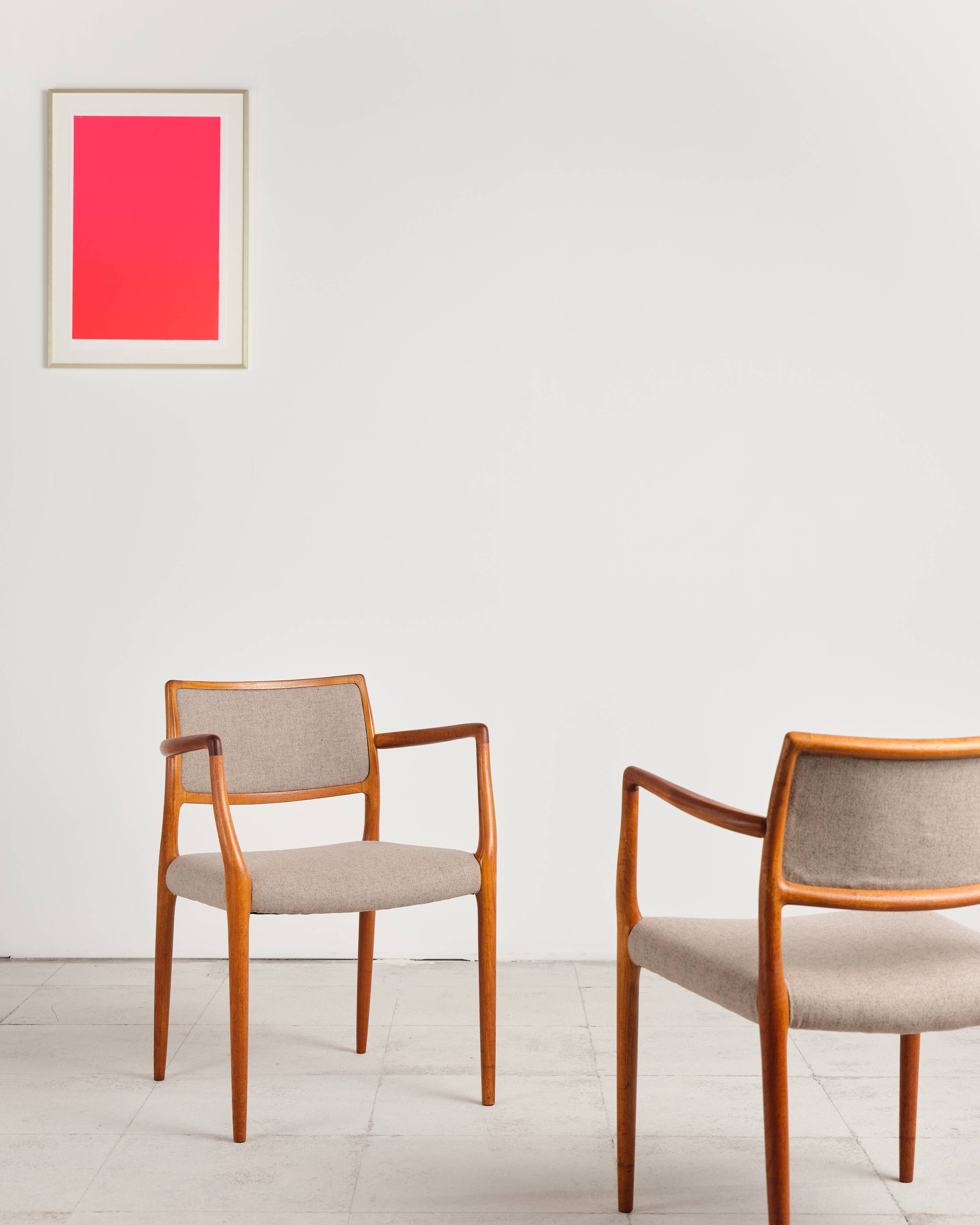 Ensemble de 2 fauteuils danois Niels O. Møller 65, design du XXe siècle