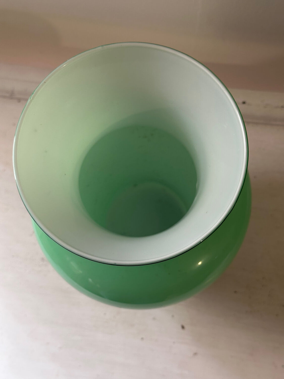 Vintage green opaline vase