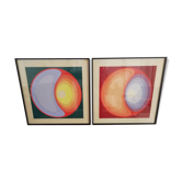 Two silkscreen prints by Henri Baviera 1972