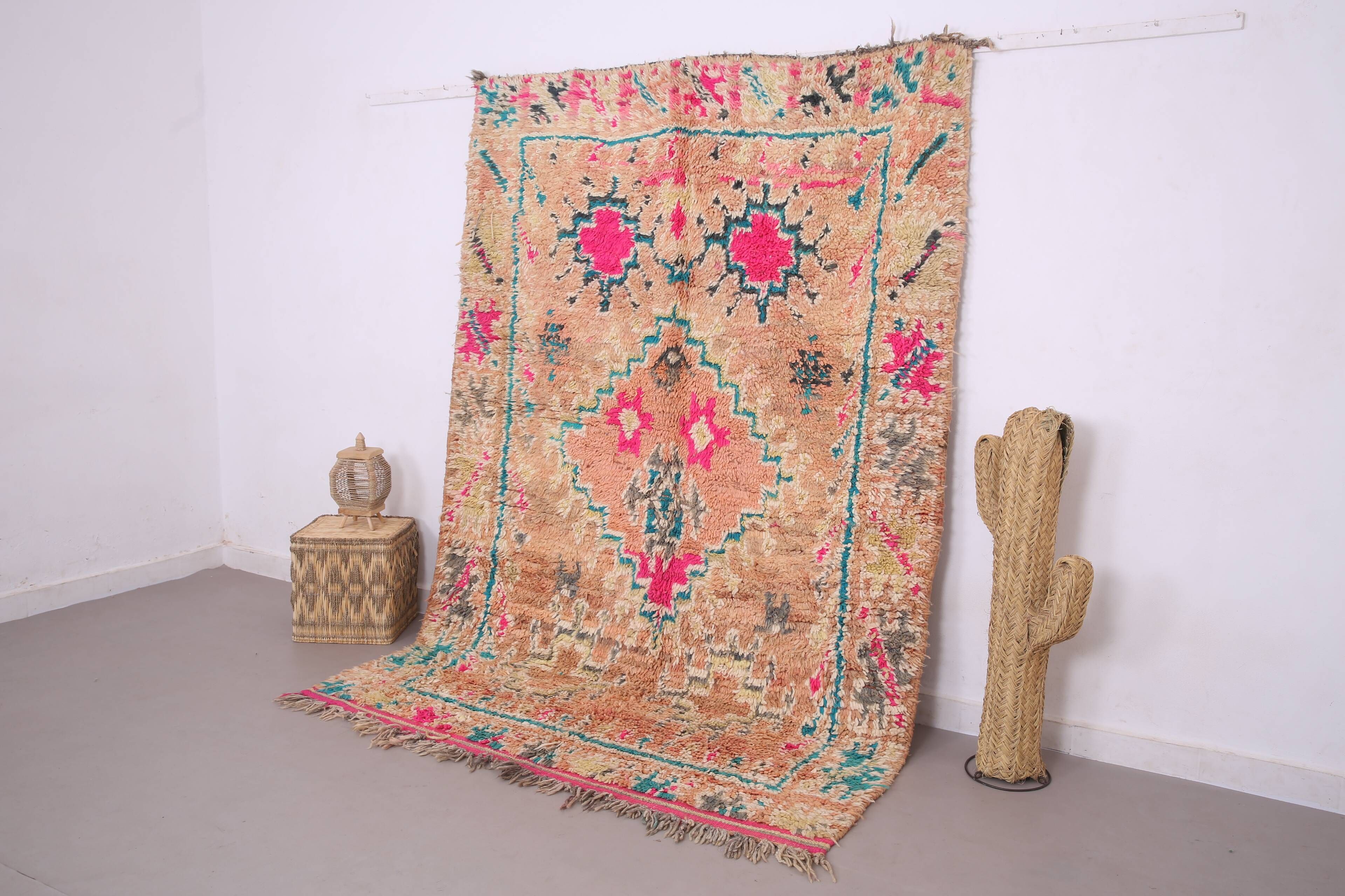 Tapis marocain vintage en laine colorée