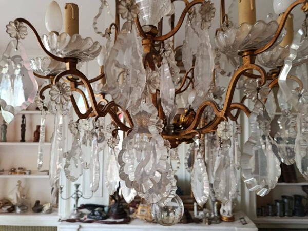 Lustre en bronze et cristal