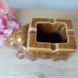 Antique brown ceramic elephant ashtray
