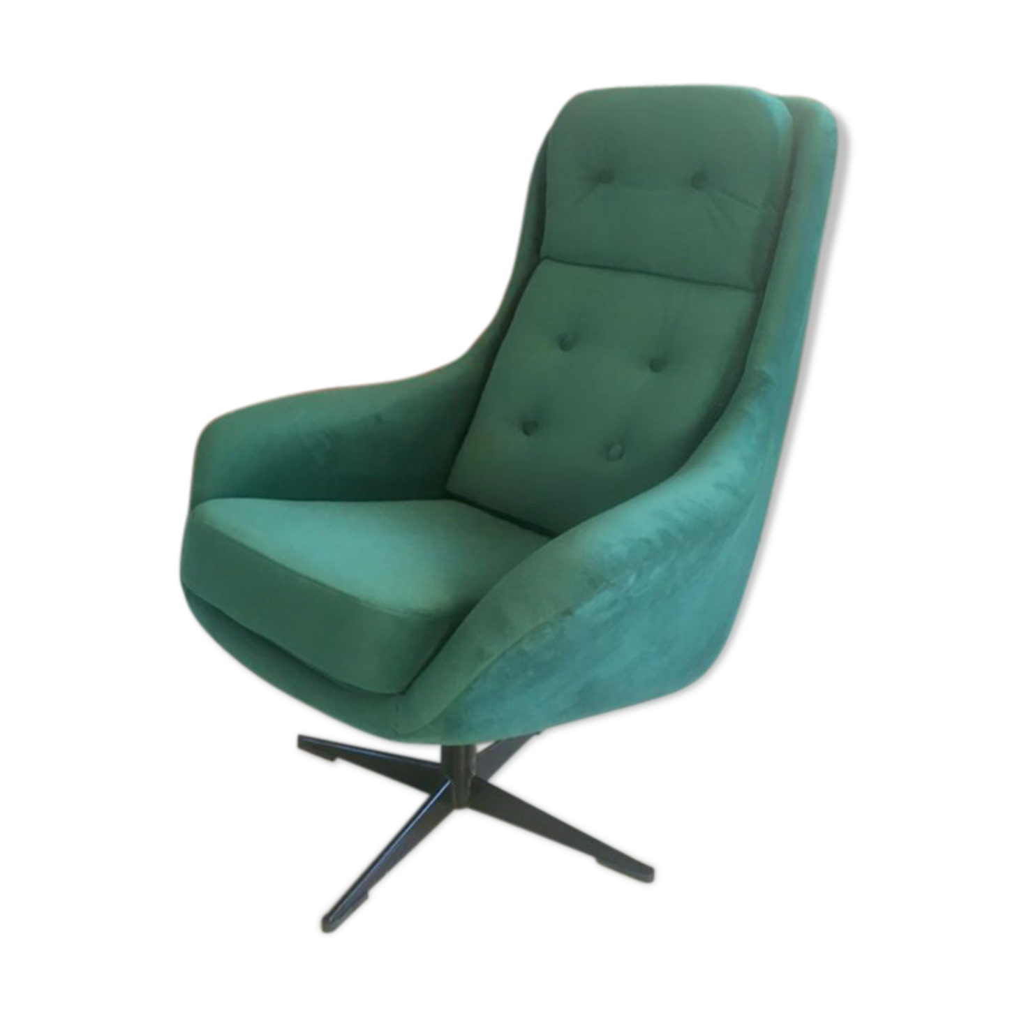 Polish vintage swivel chair WEGA from 70s in velvet