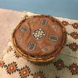 Table basse tam-tam en rotin vintage