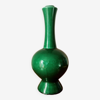 Vase balustre en céramique verte