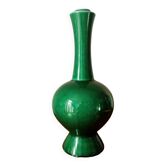 Green ceramic baluster vase