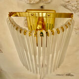 Applique verre et structure or Sciolari, Italie 1980s