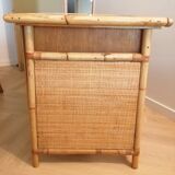 Wood and rattan desk