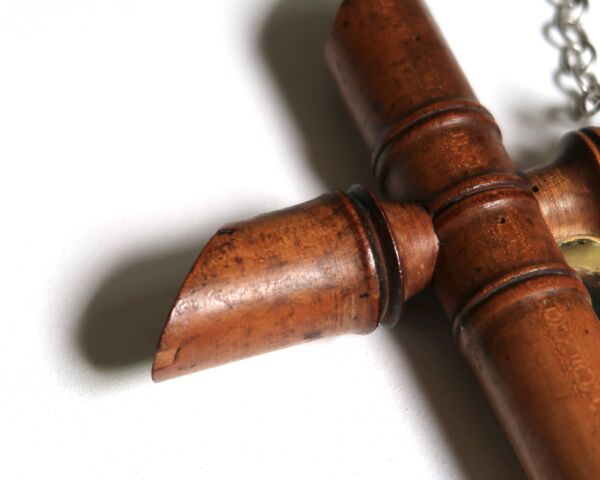 Petit miroir cadre en bois tourné, années 30