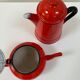Red enamelled teapot 1 liter from the 70s