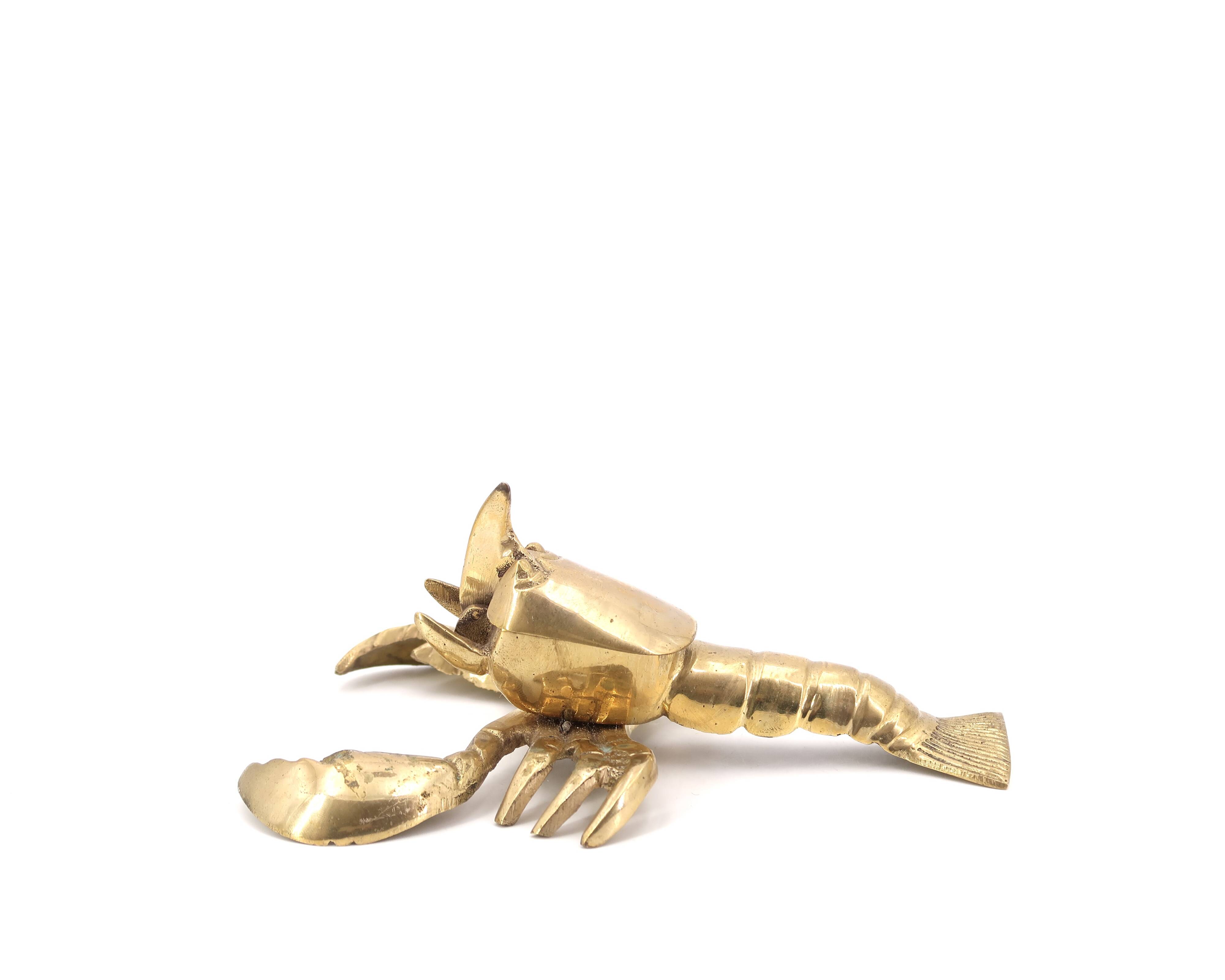 Brass lobster shaped ashtray, 1970s.