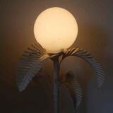 Lamp of the 70's "palm" in metal and opaline