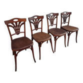 Set of 4 antique French bistro chairs by Thonet – circa 1920