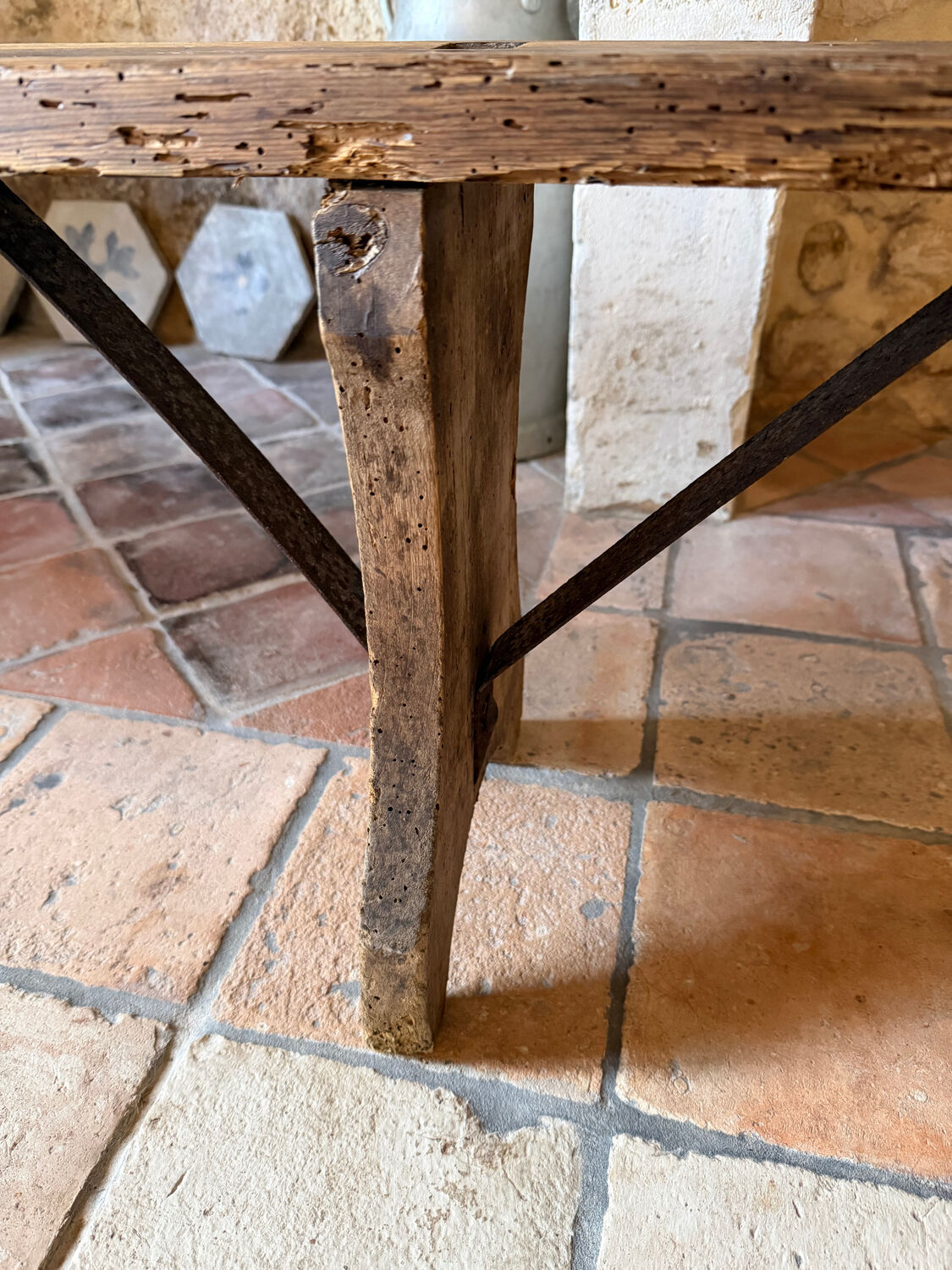 Banc de ferme rénové