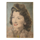 Painting "Portrait of a woman" circa 1945 signed Piero Cirio