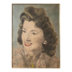 Painting "Portrait of a woman" circa 1945 signed Piero Cirio