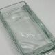 Vintage rectangular plateau in thick pale green glass.