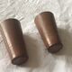Pair of old brown leather dice cups