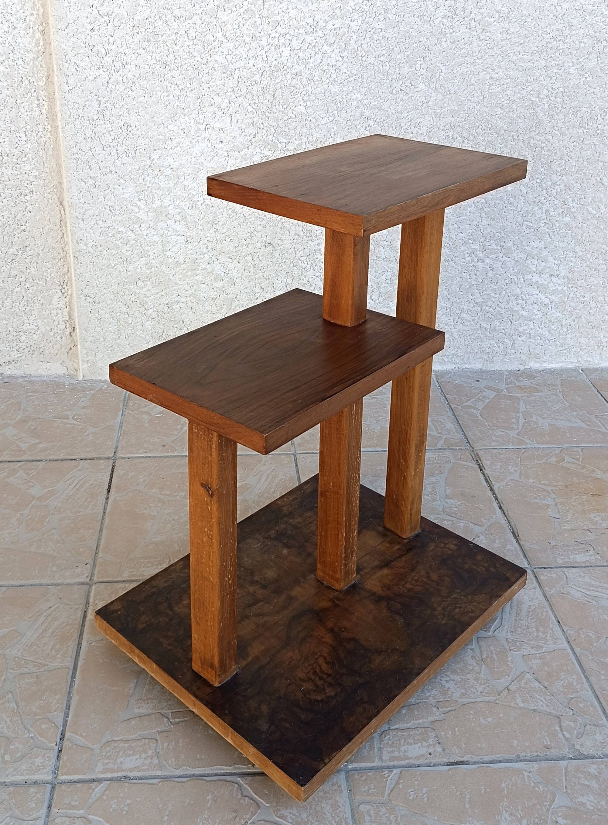 Vintage walnut burl stool
