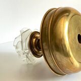 Vintage brass and glass centerpiece candle holder