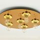 Fontana Arte Style Mirror in Gilded Bronze Glass Ceiling Light or Wall Sconce, Italy, 1970s