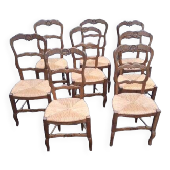 Series of 8 Provençal chairs