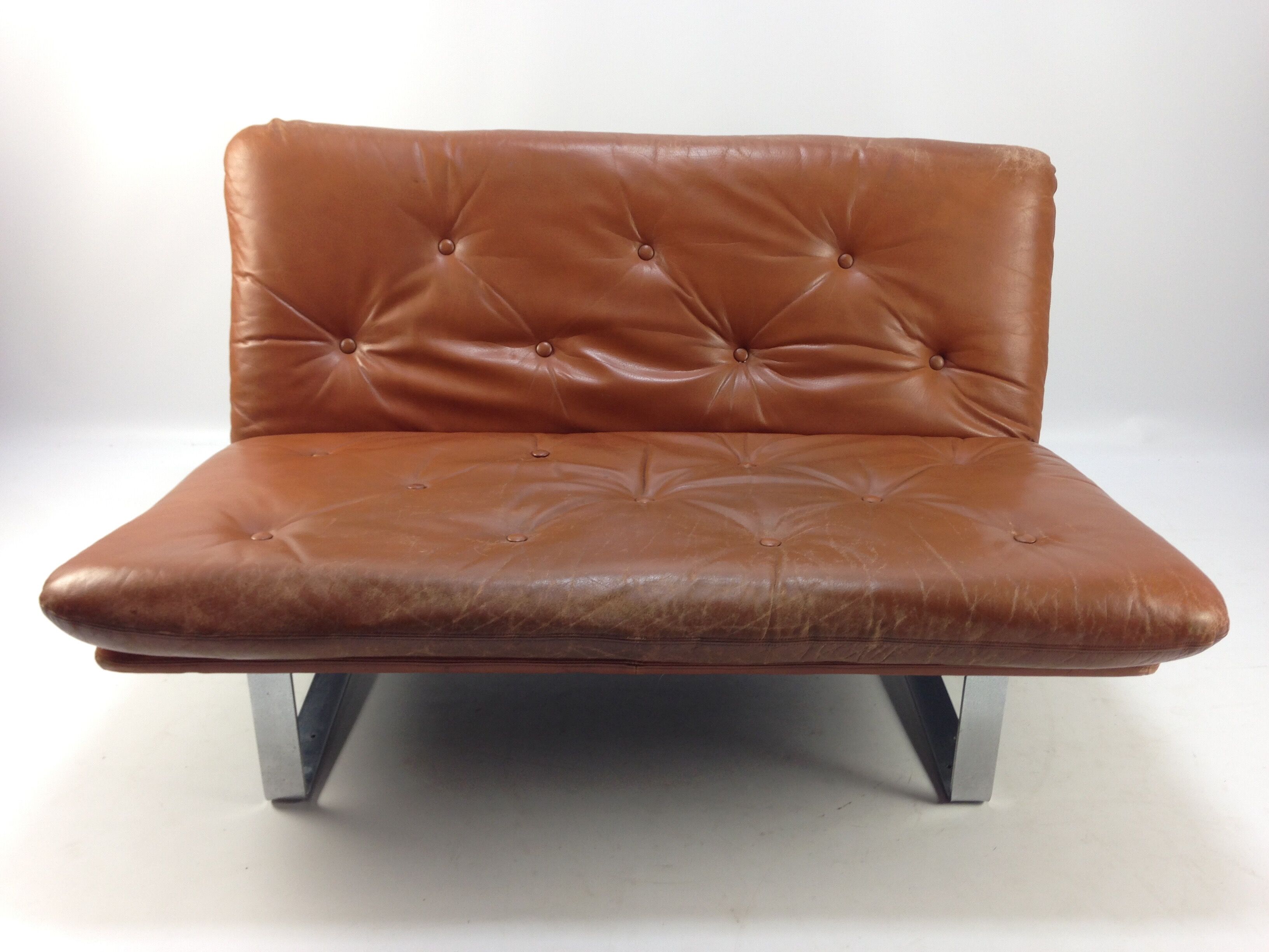 Vintage Leather Sofa by Kho Liang Ie for Artifort, 1960s