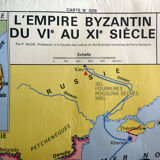 School map post vintage Byzantine Empire