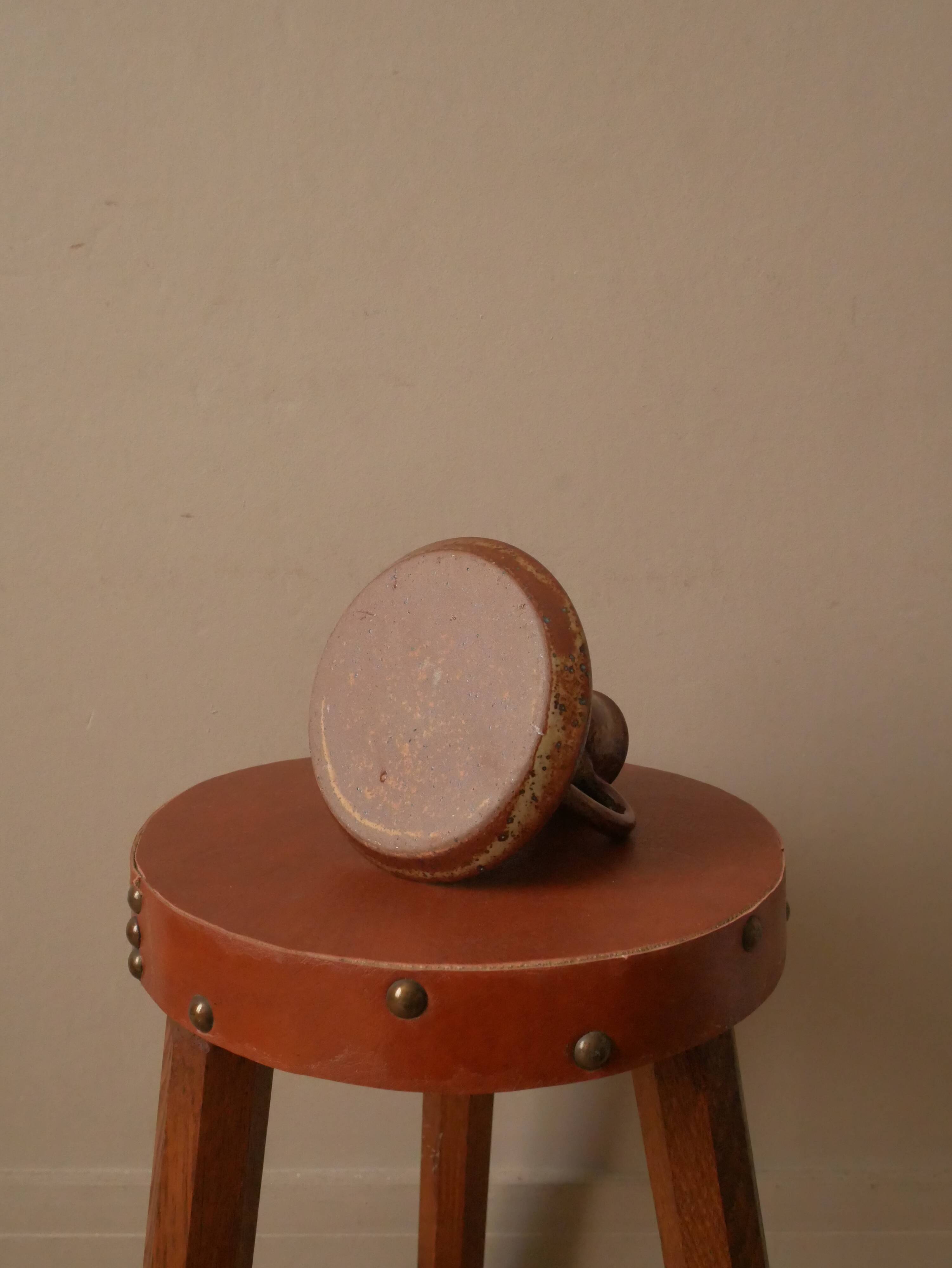 Soliflore candle holder in vintage stoneware ceramic handmade pottery Scandinavian country spirit