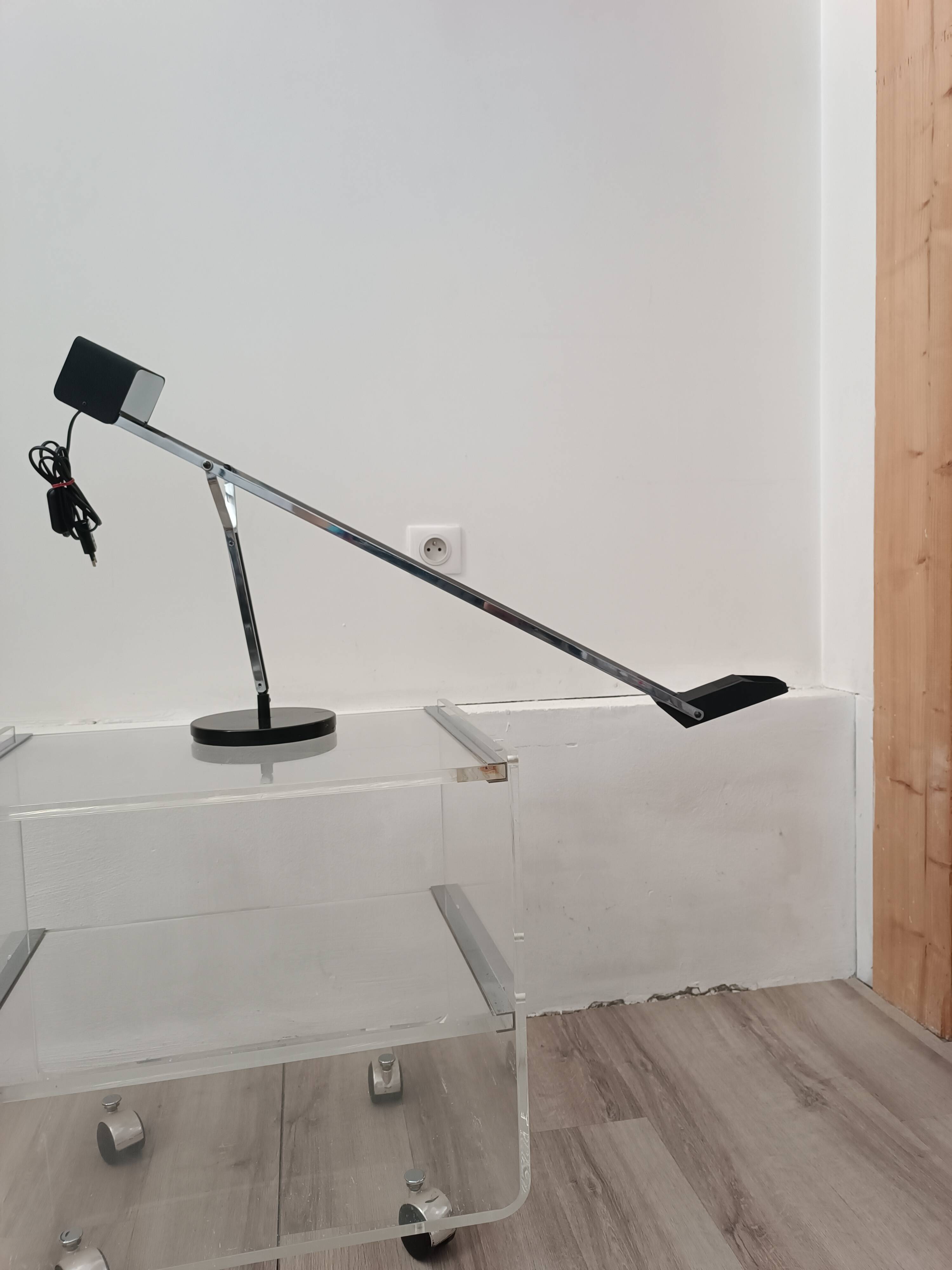 Large counterweight lamp Fase Swan Chrome Ed. 1980