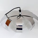 70's chrome metal/glass chandelier