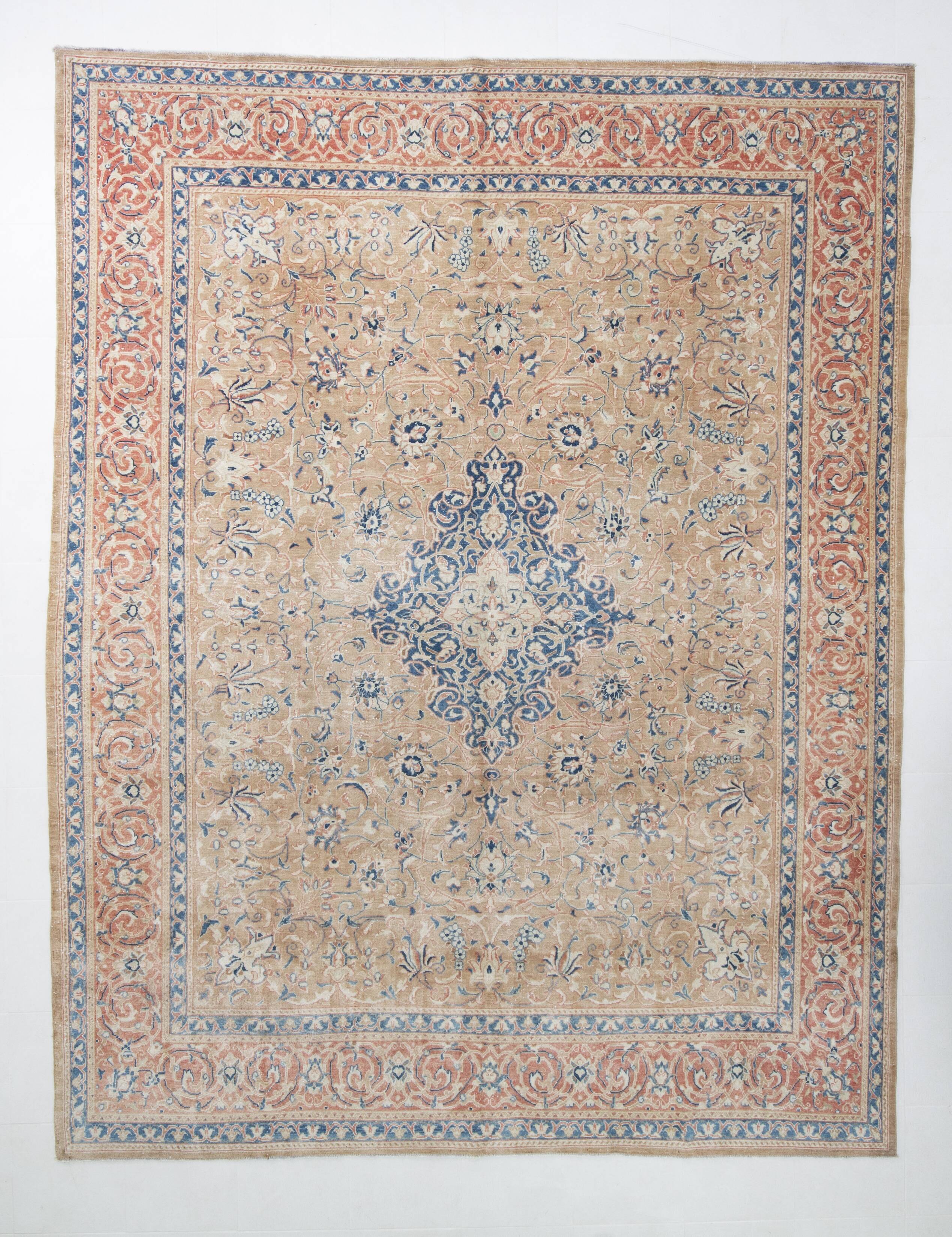 10x13 Blue & Peach Classic Pattern Persian Rug, 308x393Cm