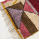 Moroccan Berber boujaad ecru carpet with colorful patterns 153x95cm