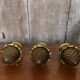 Set of 3 pine cones curtain rod golden bronze